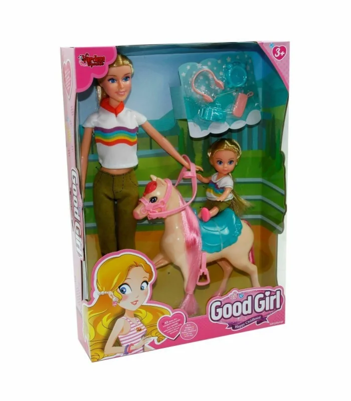 WG-115162 Kutulu 29cm Atlı Kızı ve Anne Bebek - Vardem Oyuncak