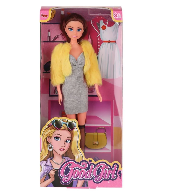 WG-115519-20 Kürk Ceketli Elbiseli Bebek 29 cm  -Vardem Oyuncak