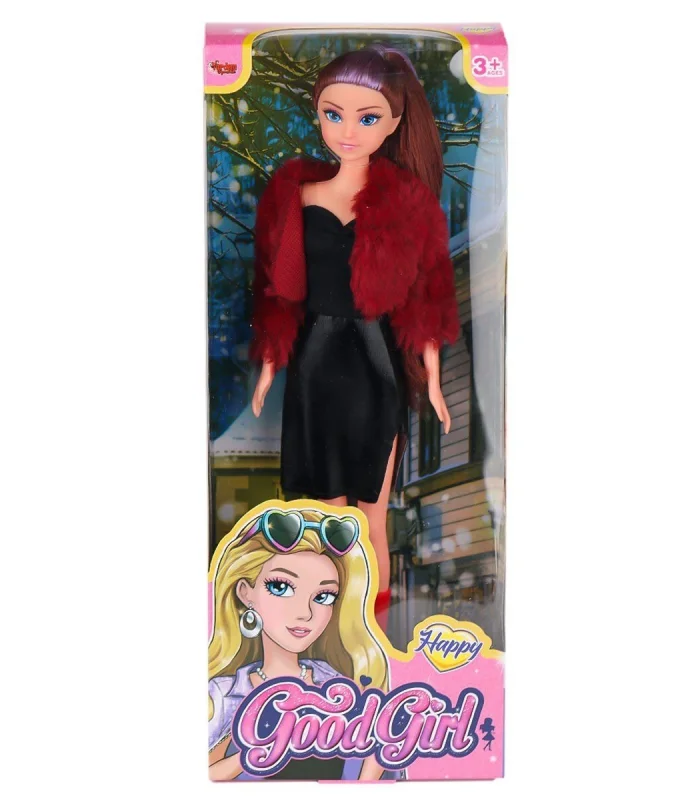 WG-115521  Ceketli Çizmeli Renkli Saçlı Bebek 29 cm -Vardem Oyuncak