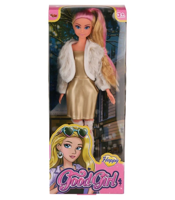 WG-115521  Ceketli Çizmeli Renkli Saçlı Bebek 29 cm -Vardem Oyuncak