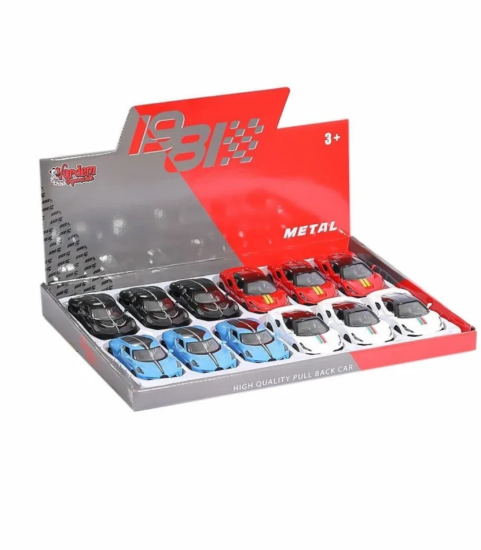 WK-6643-06S Çek Bırak Şeritli Spor Araba 1:43 -Vardem