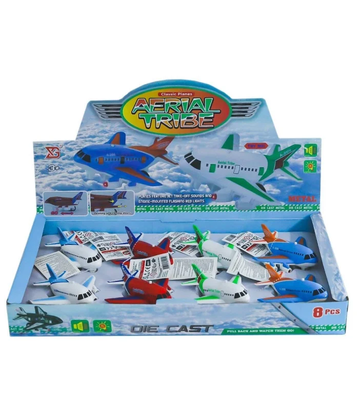 XG879-209 Sesli Işıklı Metal Çek Bırak Uçak -Birliktoys