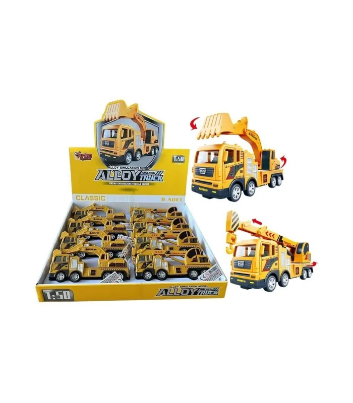 YH-711-54A SÜRTMELİ METAL 1:50 SARI VİNÇ VE