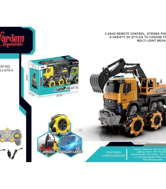 YJ-075-4 1:14 Uzaktan Kumandalı Full Fonksiyon 2.4G Kamyon Kazıcı -Vardem