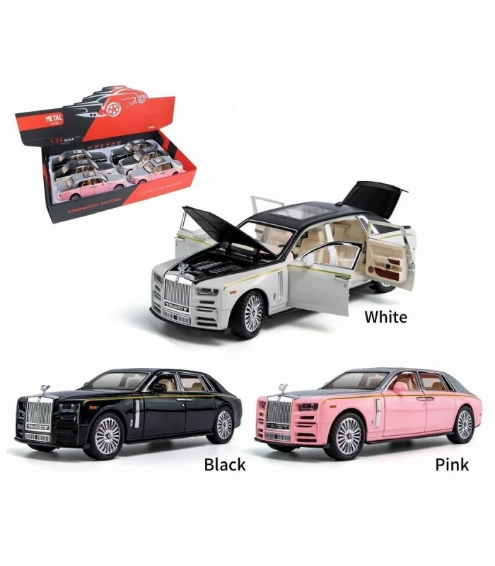 ZHD-B2407- Vardem  Çek Bırak Işıklı ve Sesli Model RR Metal Araba 1:24