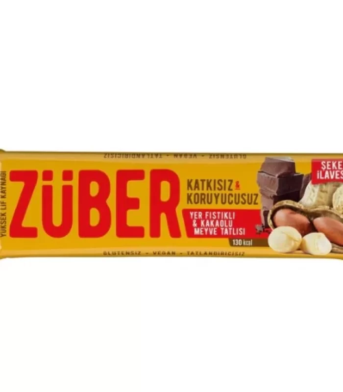 Züber Meyve Barı 40 Gr Yer Fıstıklı Ve Kakaolu