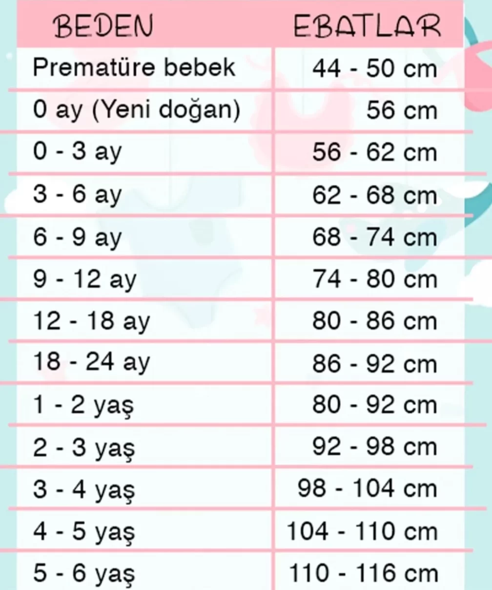 3-18 Ay Kız Bebek Tulumu Candy Figürlü Badili Füme