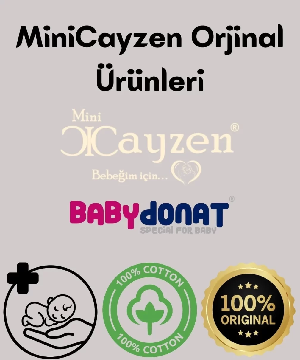 3-12 Ay Erkek Bebek Takımı Düğmeli Lüx Şapkalı 3lü Krem