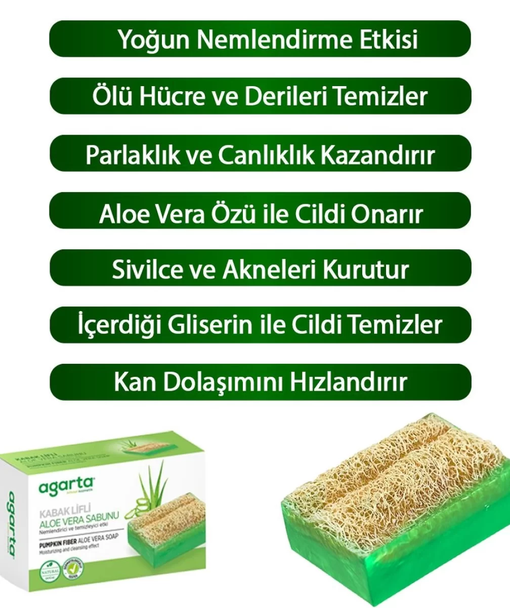 Agarta Kabak Lifli Aloe Vera Sabunu 125 Gr