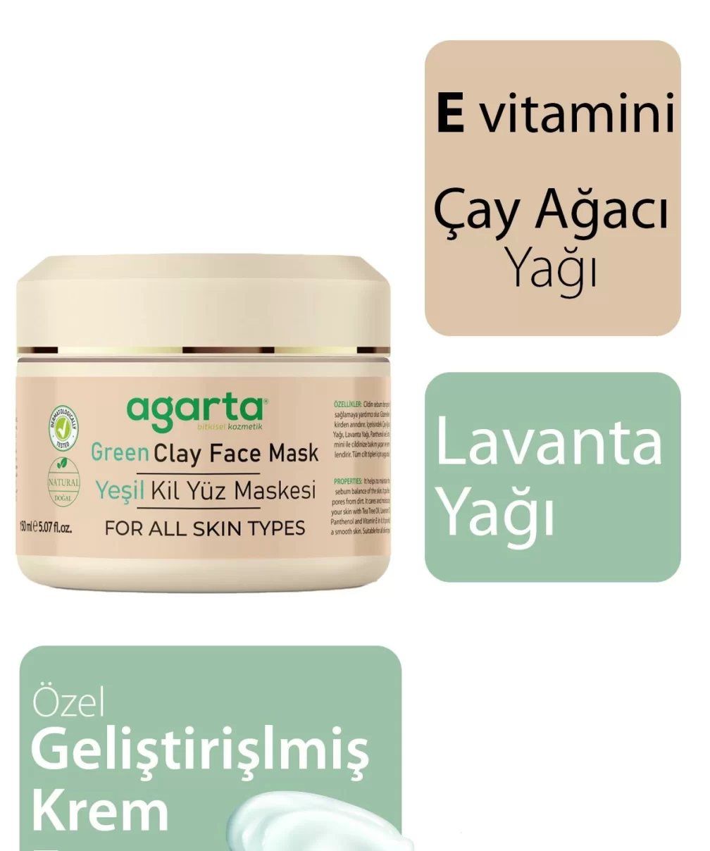 Agarta Yeşil Kil Yüz Maskesi 150 ml