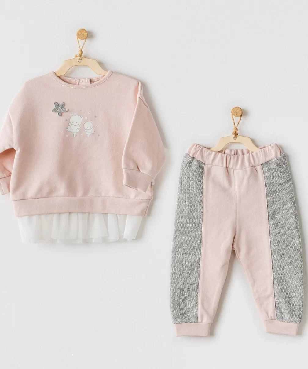 Andywawa AC24132 Ballerina 2li Bebe Takım Pink Grey