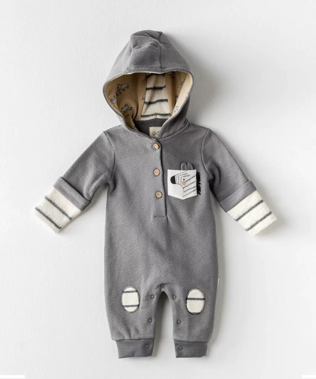 Andywawa AC24156 Little Zebra Bebek Tulum Grey