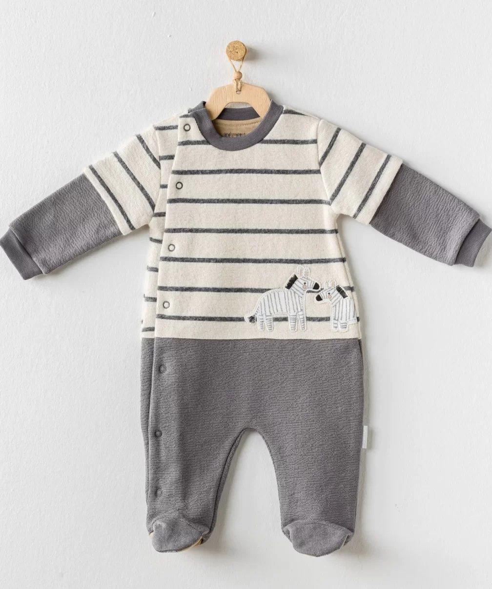 Andywawa AC24158 Little Zebra Bebe Tulum Ecru Grey