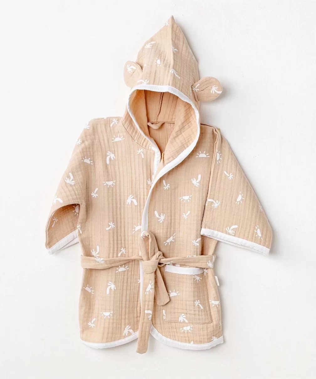 Andywawa AC24611 Bathrobe Smil All Day Bebek Bornoz Beige