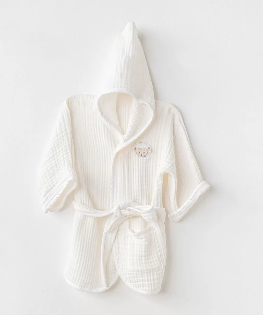 Andywawa AC24616 Bathrobe Gıft Bebek Bornoz White