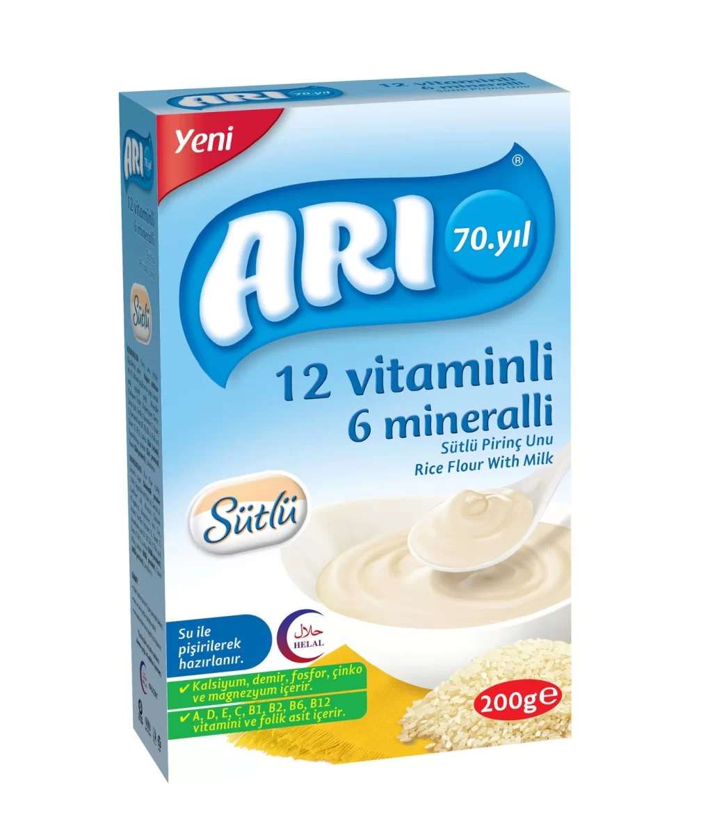 Arı 12 Vitaminli 6 Mineralli Sütlü Pirinç Unu 200 Gr