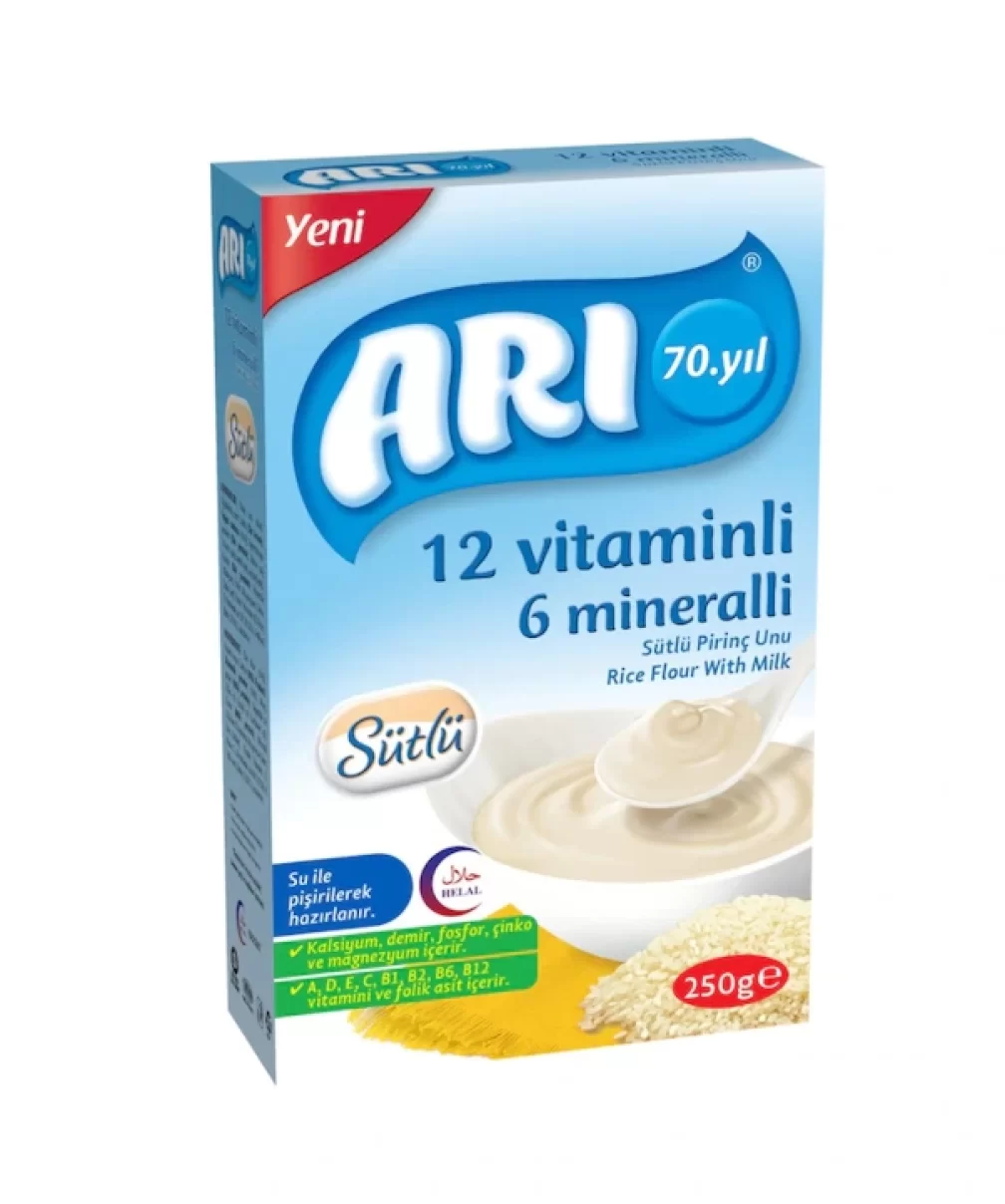 Arı 12 Vitaminli 6 Mineralli Sütlü Pirinç Unu 250 Gr