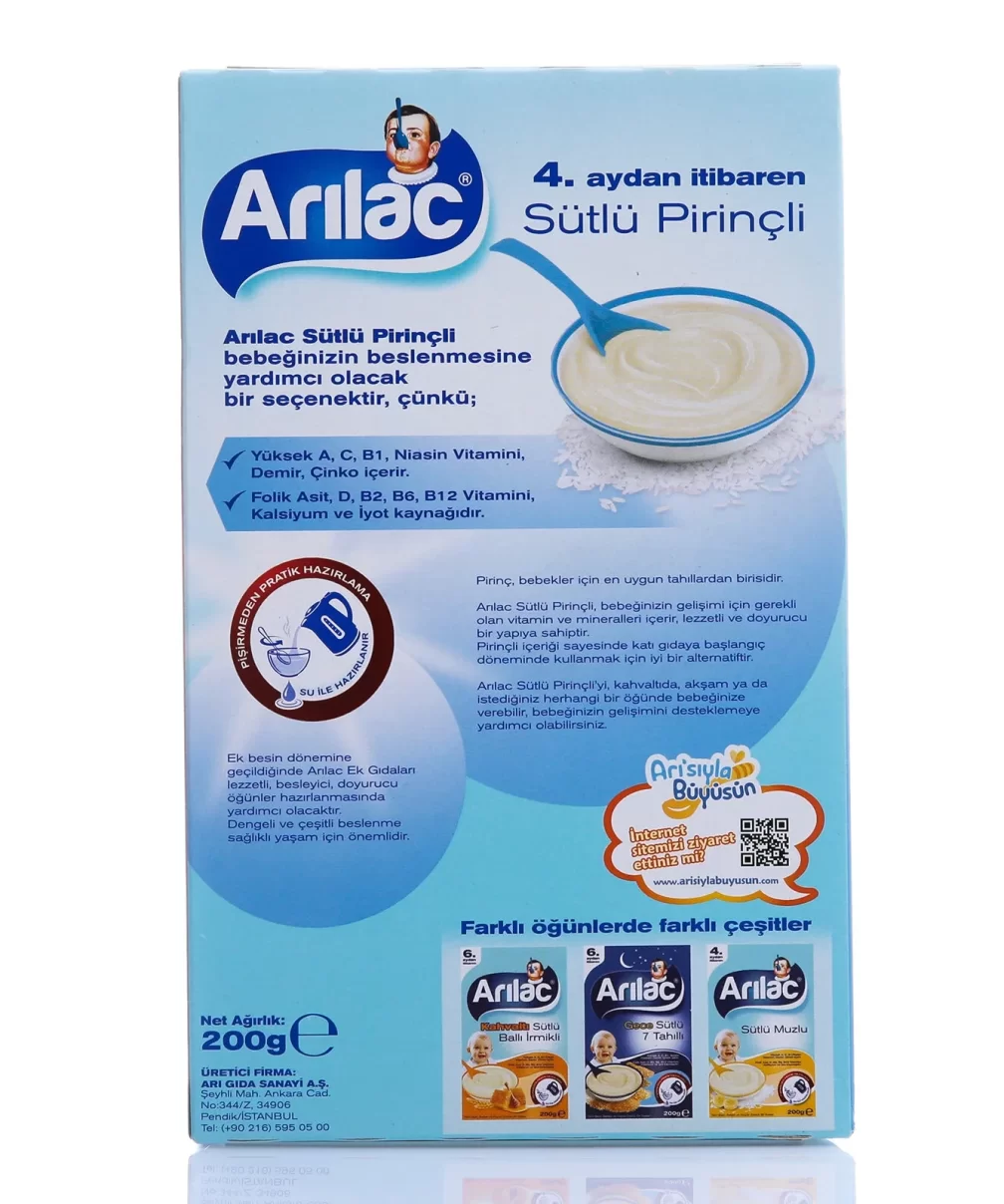 Arılac İnstant Sütlü Pirinçli Ek Gıda 200 Gr