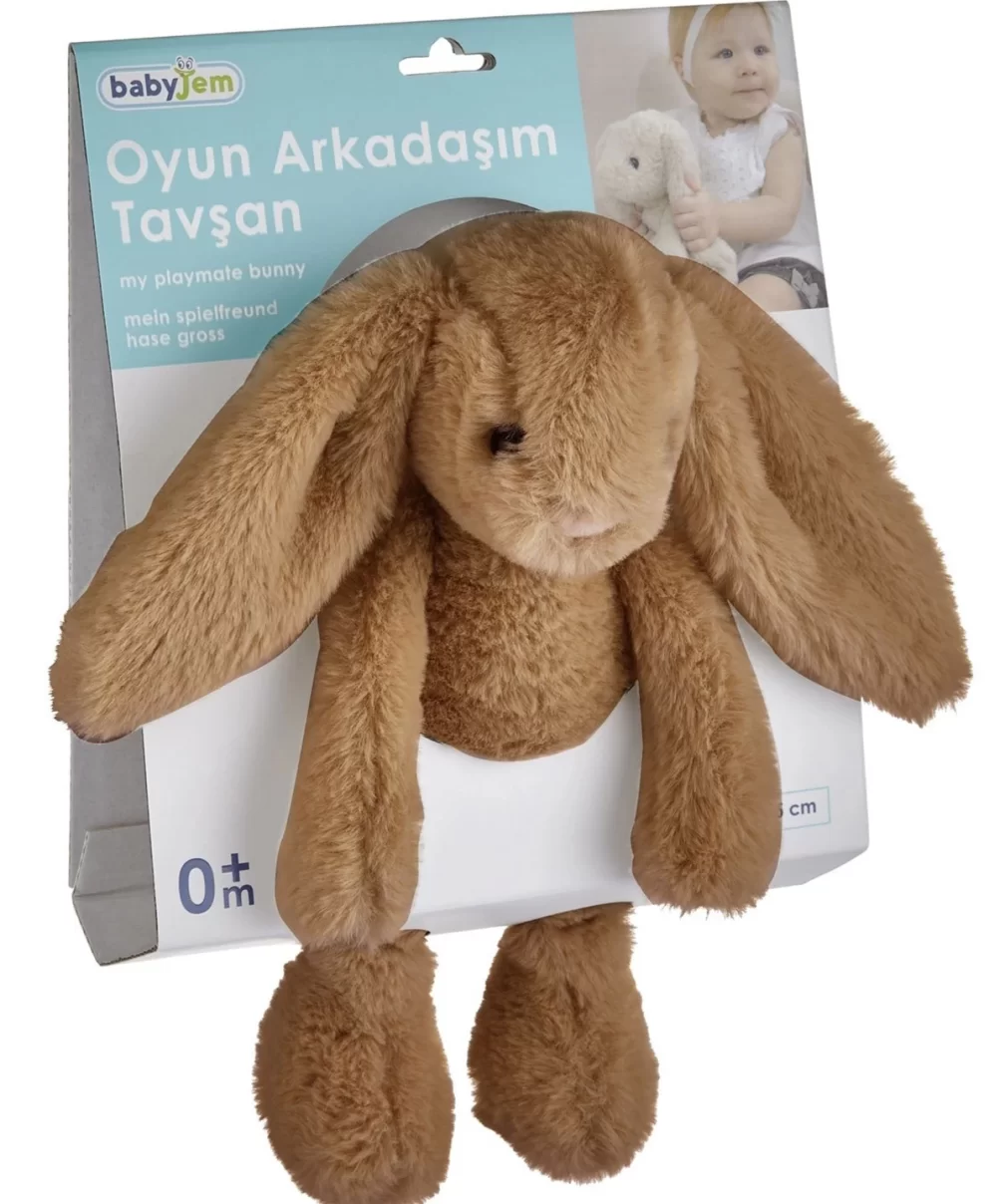 BabyJem Uyku Arkadaşım Oturabilen Tavşan 30 Cm 730 Açık Kahve