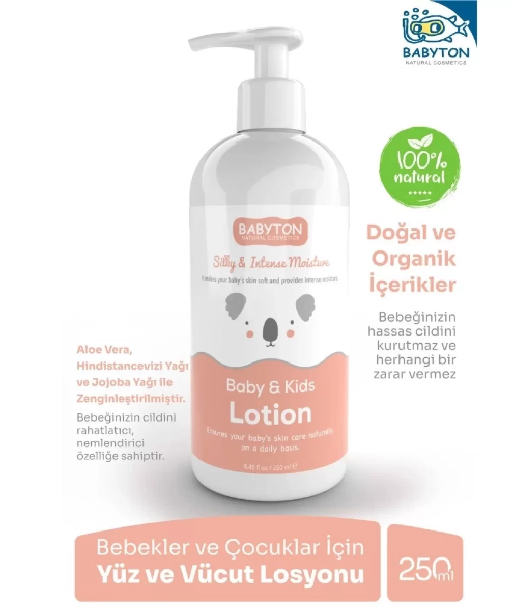 Babyton Bebek ve Çocuklar İçin Doğal Yüz ve Vücut Losyonu 250 ml