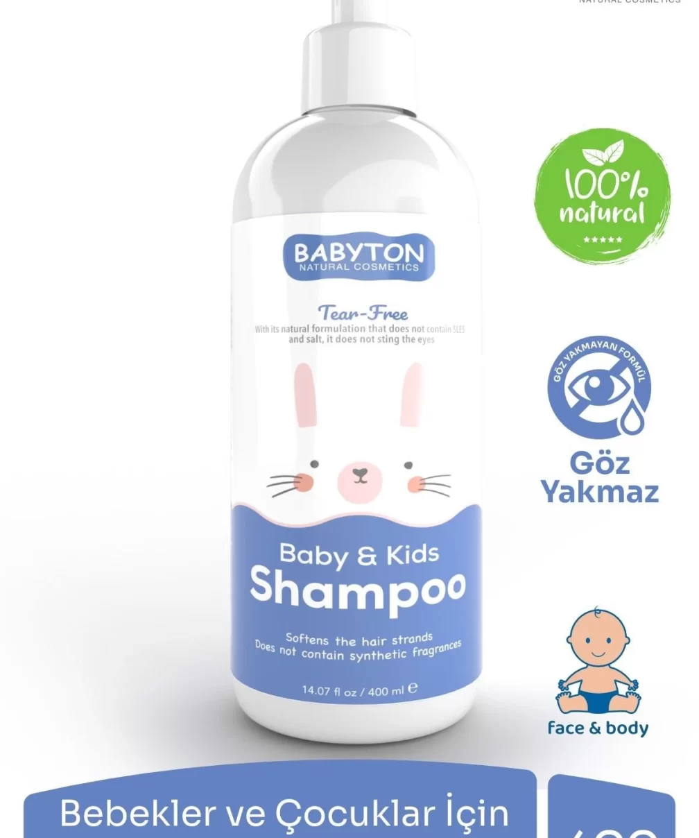 Babyton Göz Yakmayan Doğal Bebek ve Çocuk Şampuanı 400 ml