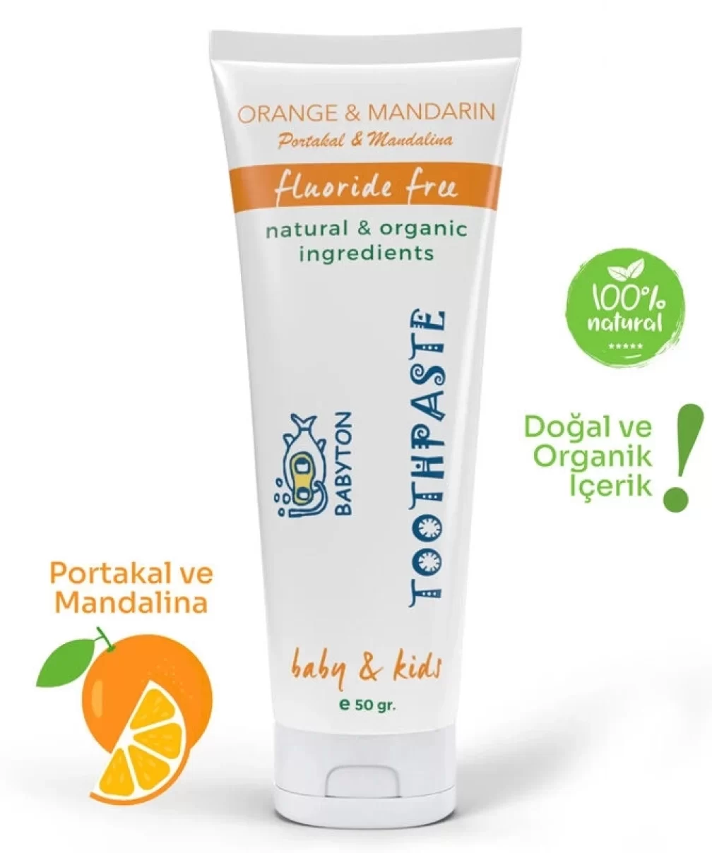 Babyton Organik Doğal Portakal & Mandalina Aromalı Diş Macunu 50 Gr