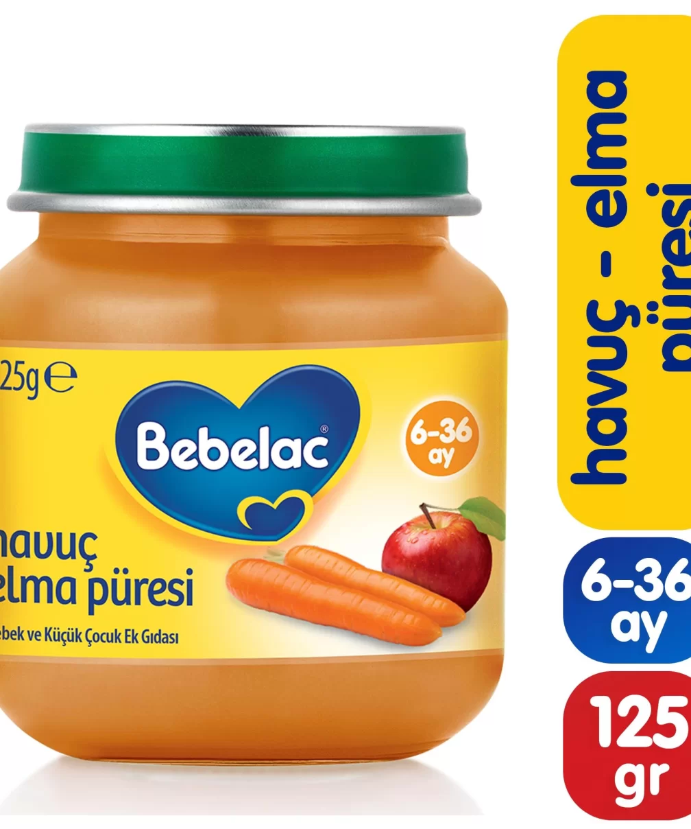 Bebelac Havuç Elma Püreli Kavanoz Maması 125 Gr