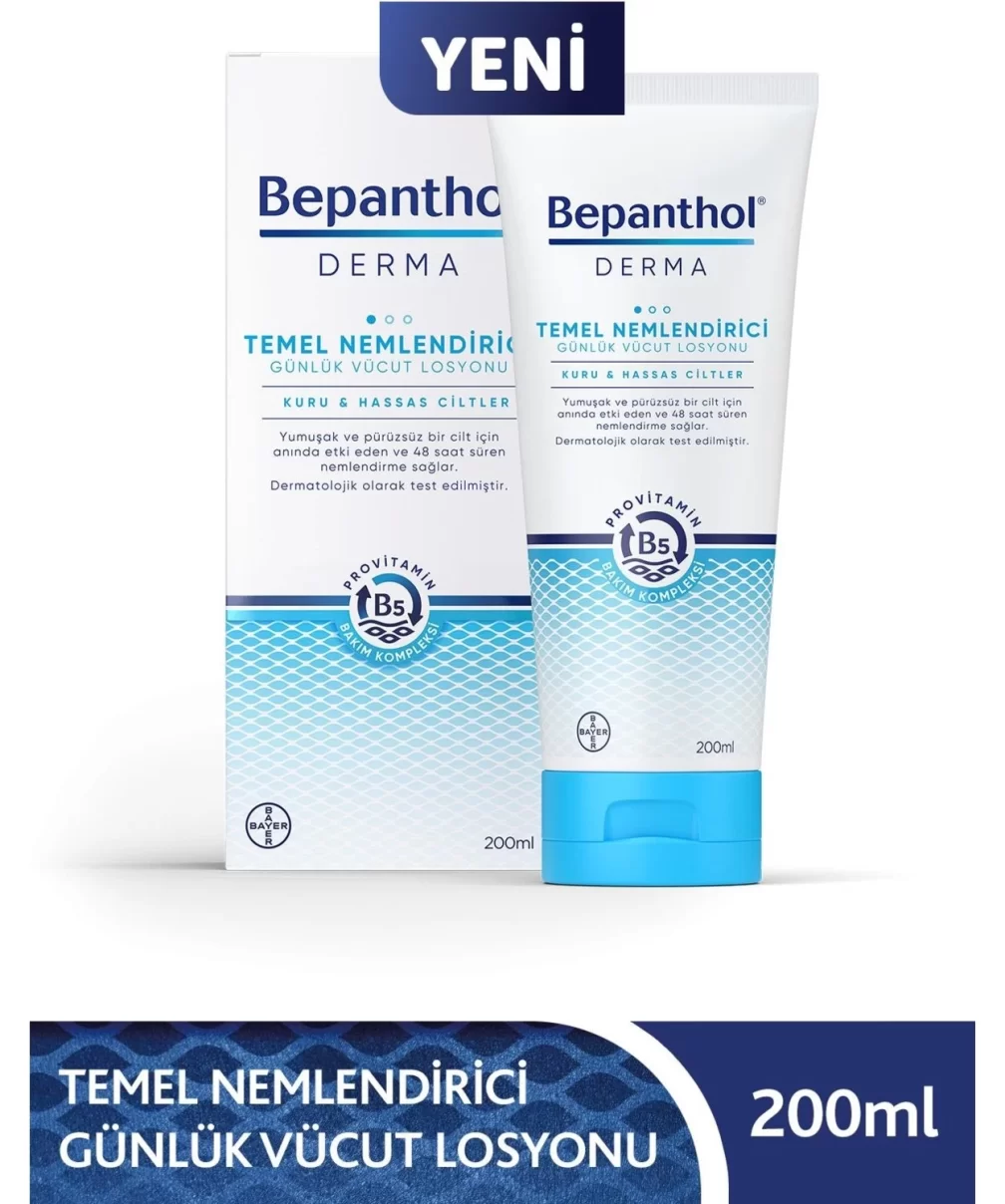 Bepanthol Derma Temel Nemlendirici Günlük Vücut Losyonu 200ml