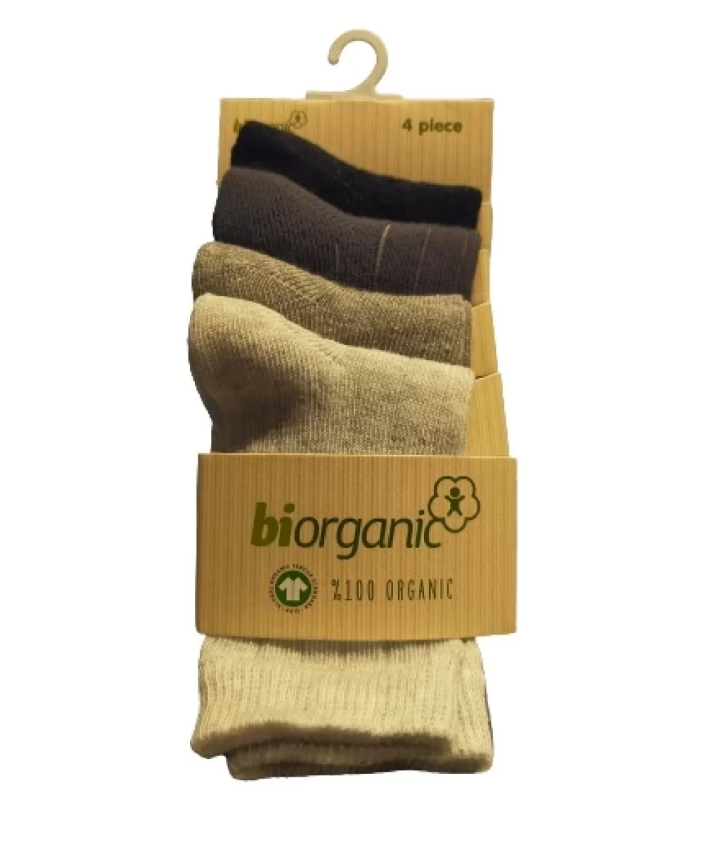 Bibaby Biorganic 4Lü New Basıc Çocuk Çorap 68387 Gri