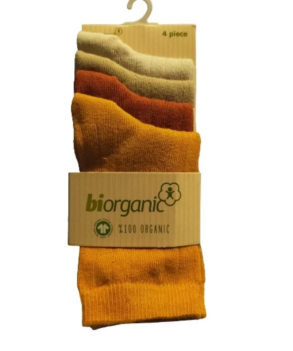 Bibaby Biorganic 4Lü New Basıc Çocuk Çorap 68387 Hardal