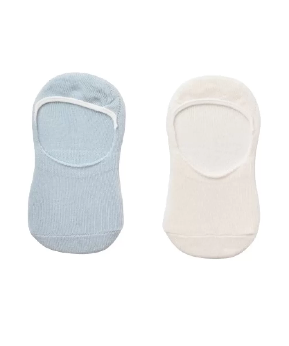 Bibaby Biorganic Basic Erkek Babet 2Li Çorap 68454 Mavi Ekru