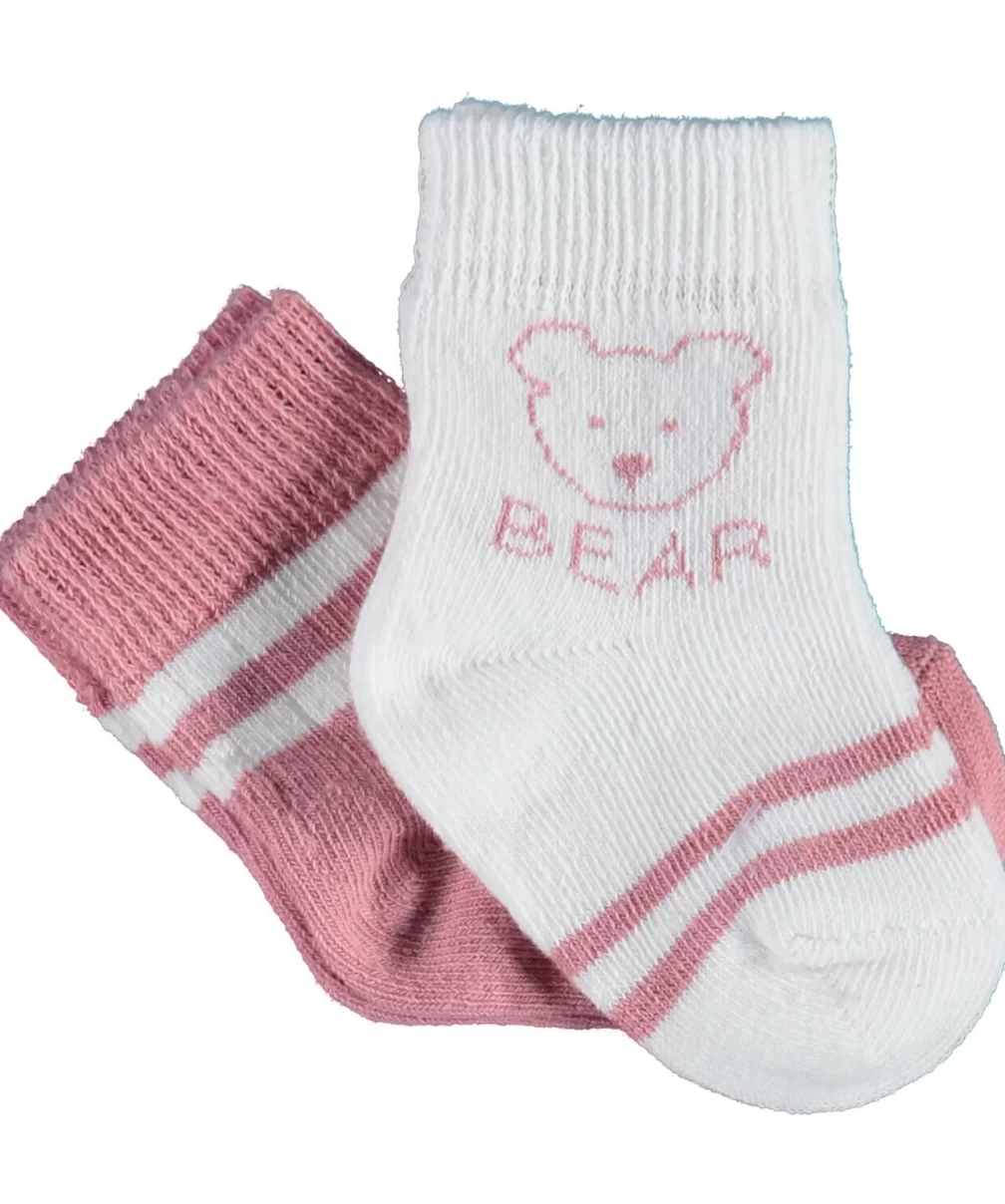 Bibaby Biorganic Bear 2Li Kız Çorap 68412 Gül Kurusu