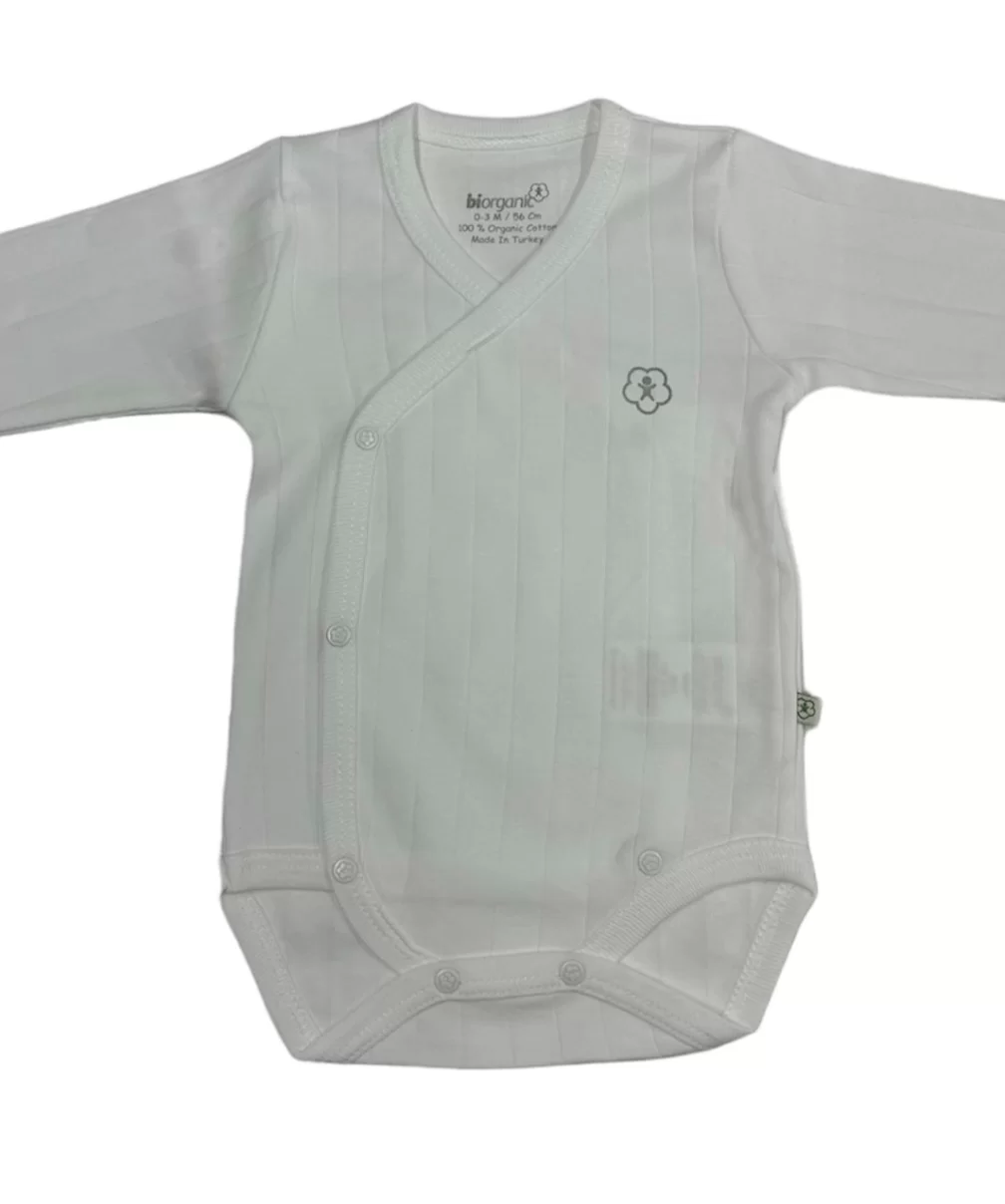 Bibaby Biorganic Brave Lion Uzun Kollu Kruvaze Body 56967 Ekru