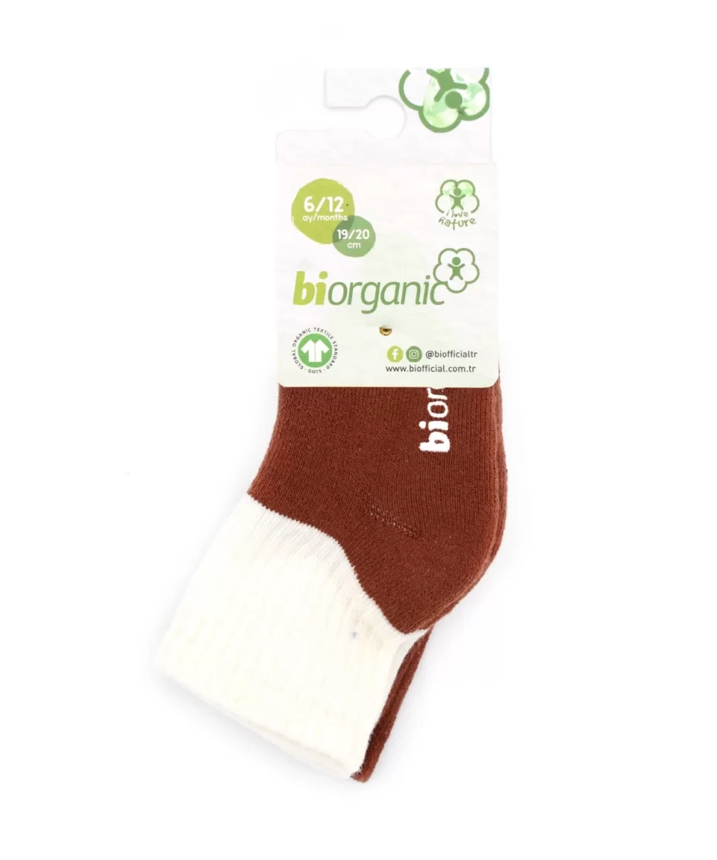 Bibaby Biorganic Colours 2Li Havlu Kaymaz Çorap 68480 Ekru Kiremit