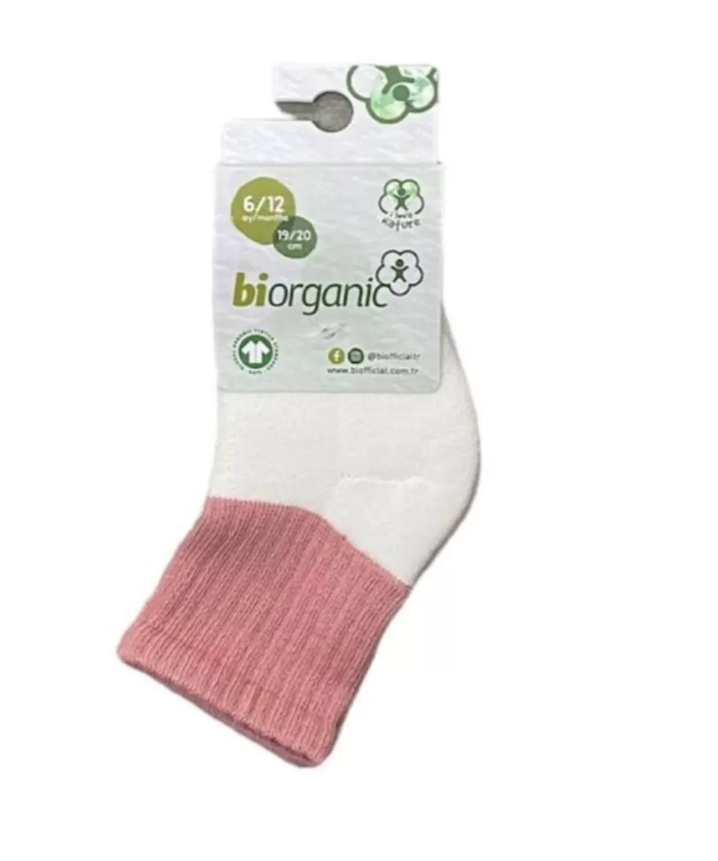 Bibaby Biorganic Colours 2Li Havlu Kaymaz Çorap 68480 Ekru Pudra