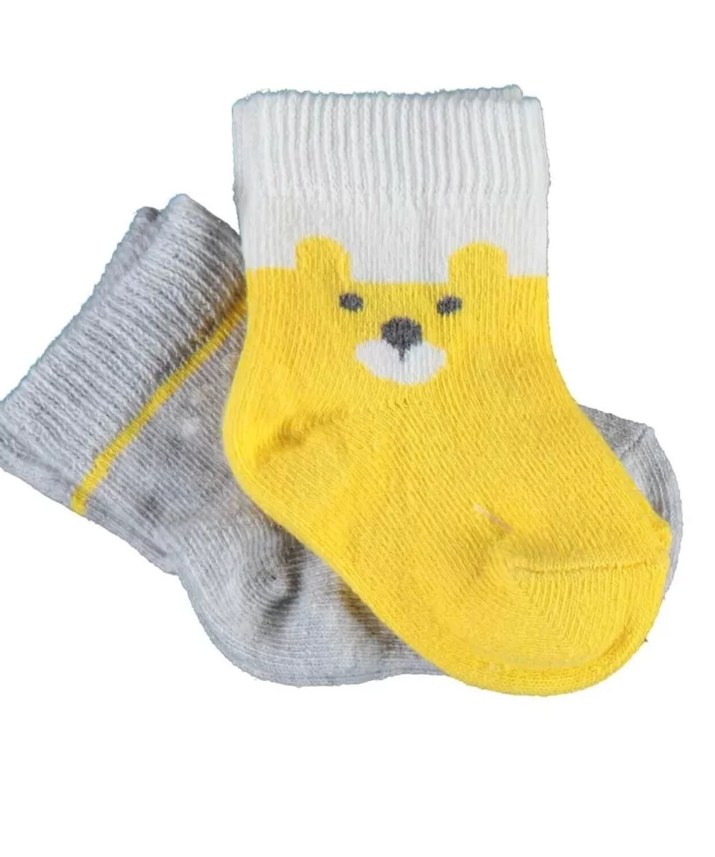 Bibaby Biorganic Happy Bear 2Li Çorap 68413 Sarı