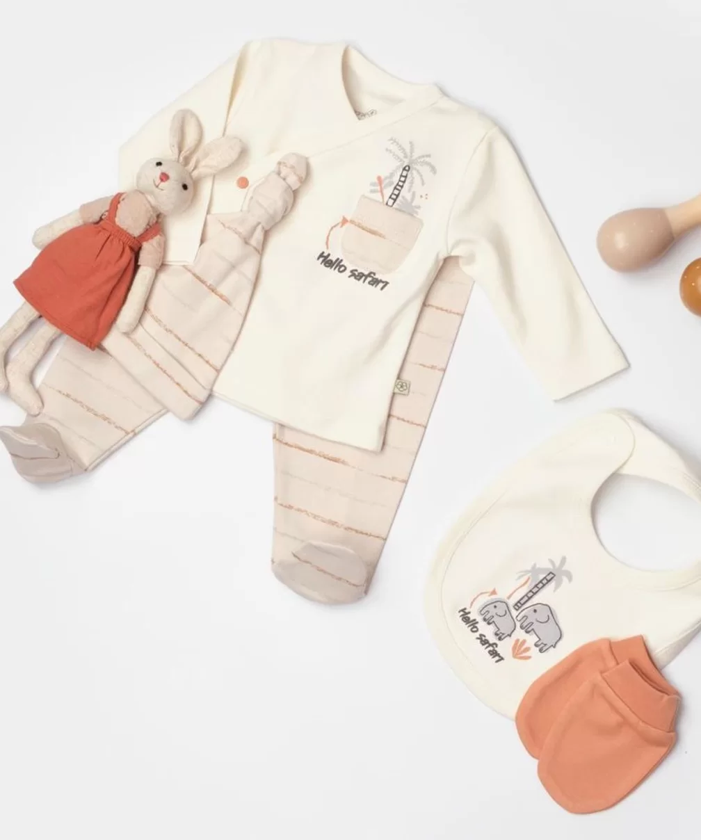 Bibaby Biorganic Hello Safari 5Li Hastane Çıkış Seti 62334 Ekru Kiremit