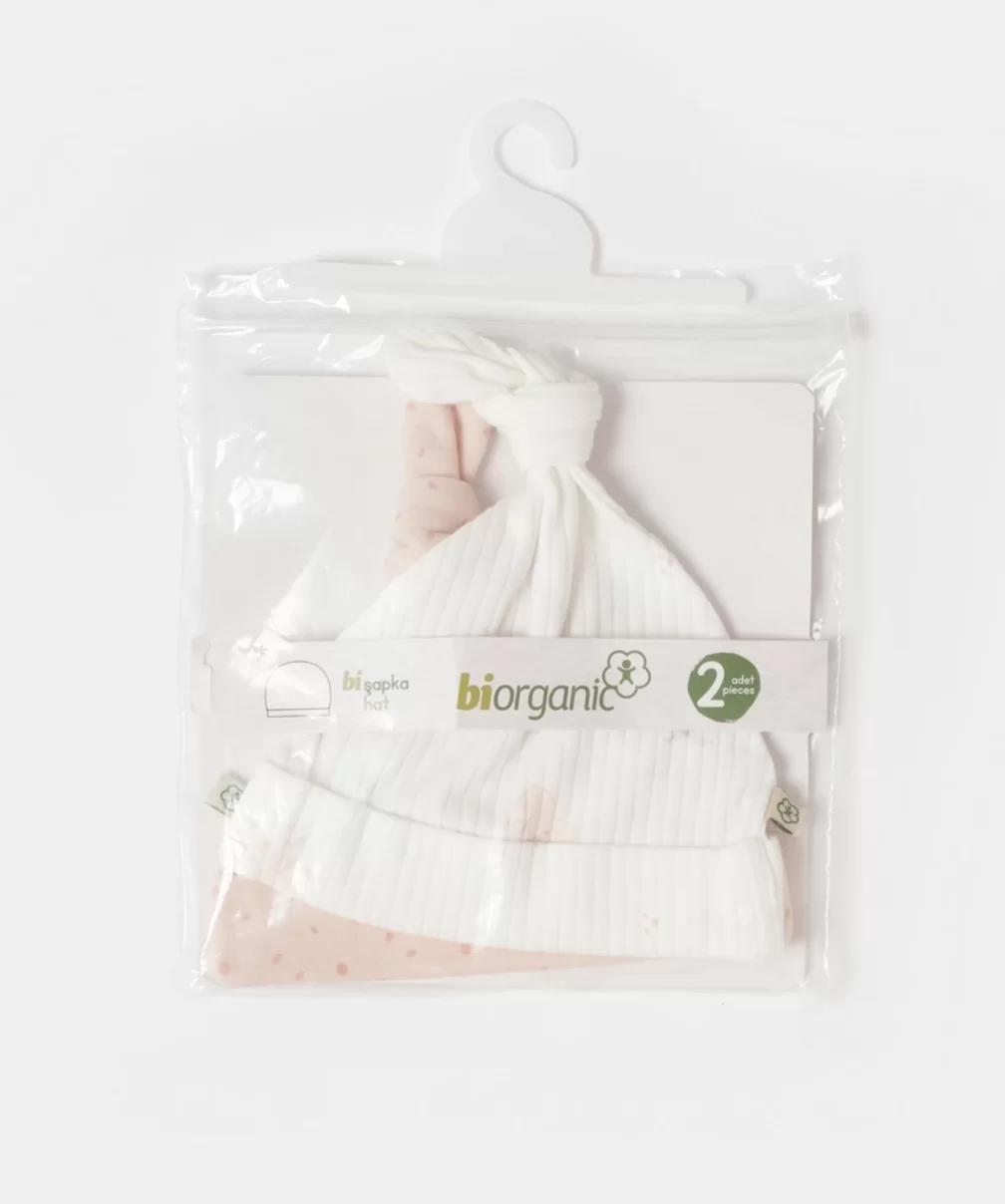 Bibaby Biorganic Koala Jungle 2Li Bebek Şapka 72221 Pembe