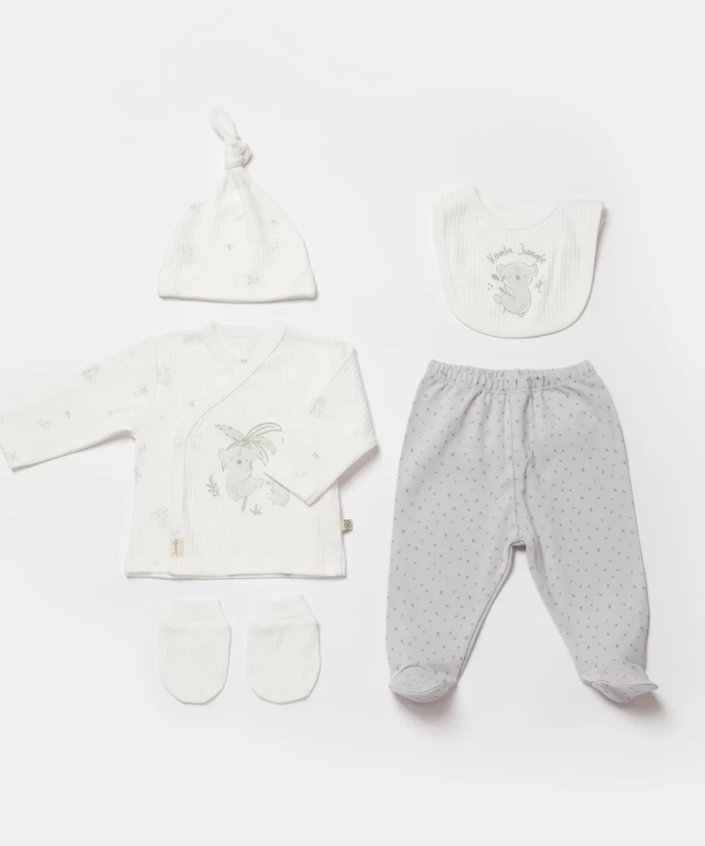 Bibaby Biorganic Koala Jungle 5Li Hastane Çıkış Seti 62325 Gri