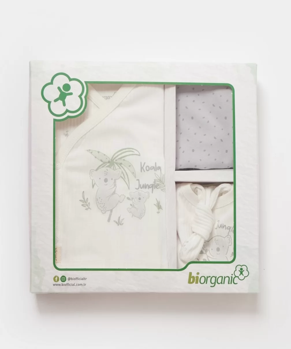 Bibaby Biorganic Koala Jungle 5Li Hastane Çıkış Seti 62325 Gri