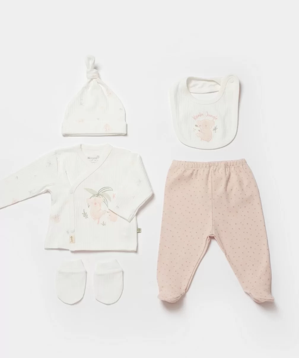 Bibaby Biorganic Koala Jungle 5Li Hastane Çıkış Seti 62325 Pembe