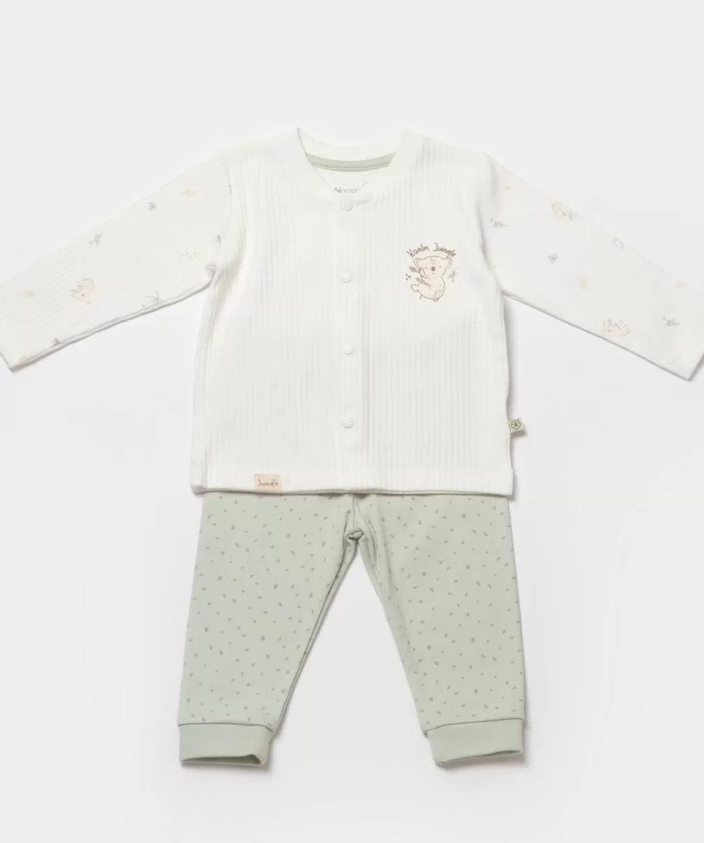 Bibaby Biorganic Koala Jungle Bebek Pijama Takımı 59777 Mint