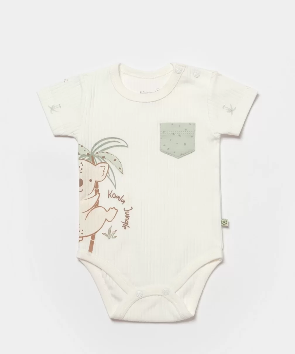 Bibaby Biorganic Koala Jungle Kısa Kol Bebek Body 56968 Mint