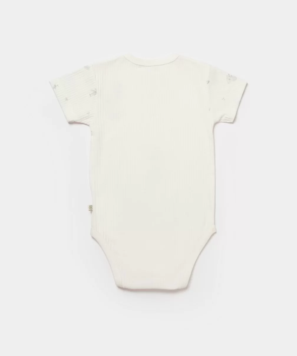 Bibaby Biorganic Koala Jungle Kısa Kol Bebek Body 56972 Gri