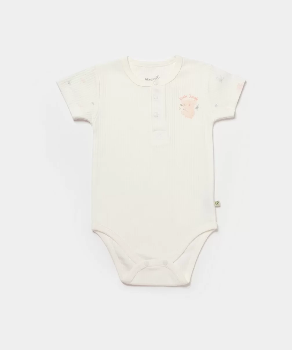 Bibaby Biorganic Koala Jungle Kısa Kol Bebek Body 56972 Pembe