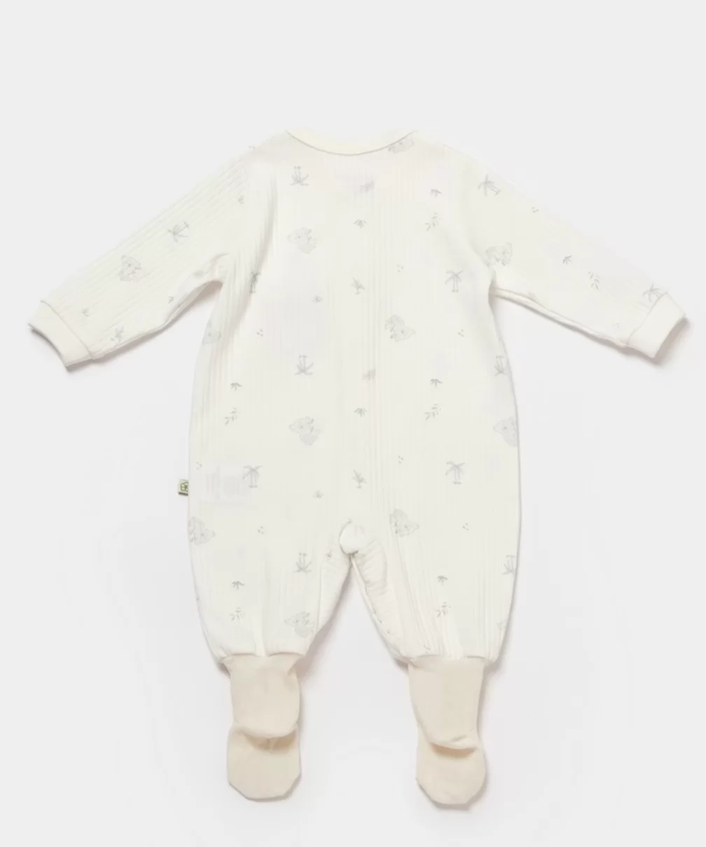 Bibaby Biorganic Koala Jungle Patikli Bebek Tulum 60734 Gri