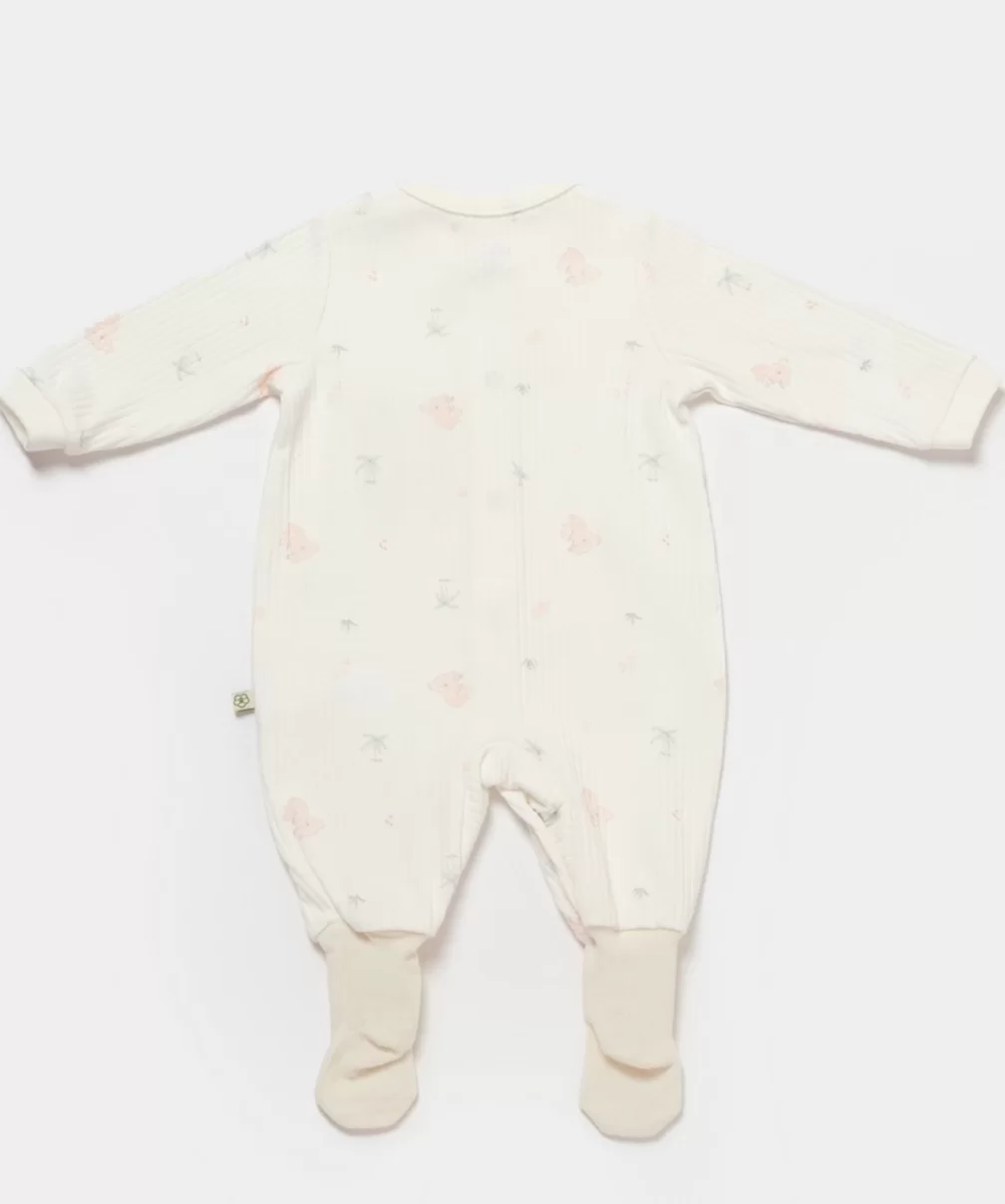 Bibaby Biorganic Koala Jungle Patikli Bebek Tulum 60734 Pembe