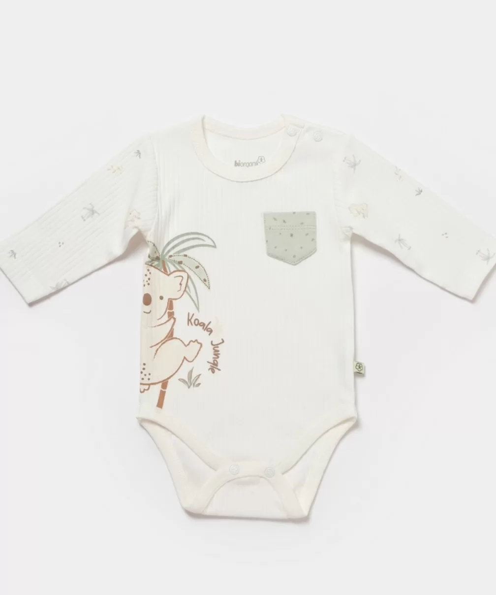 Bibaby Biorganic Koala Jungle Uzun Kol Bebek Body 56969 Mint