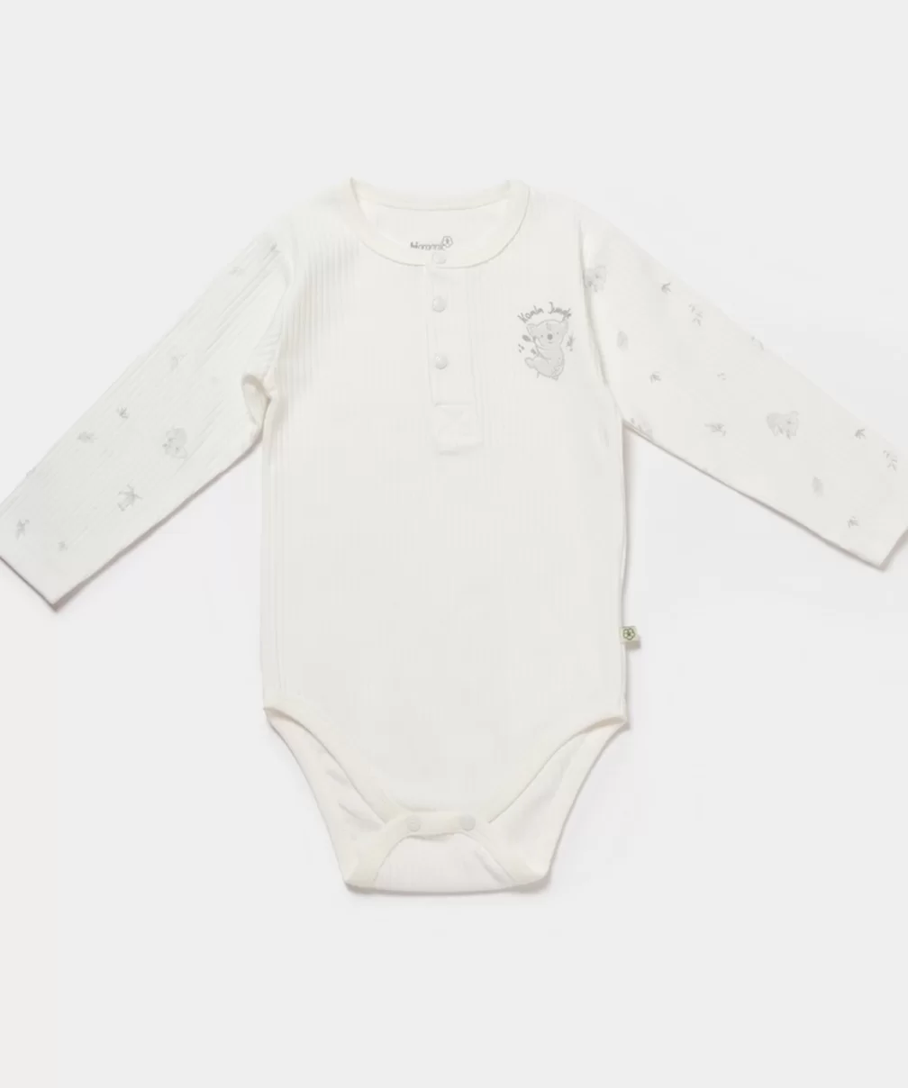 Bibaby Biorganic Koala Jungle Uzun Kol Bebek Body 56973 Gri