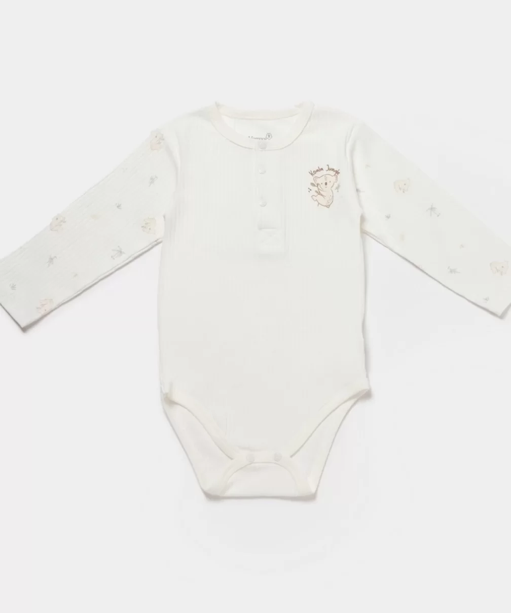 Bibaby Biorganic Koala Jungle Uzun Kol Bebek Body 56973 Mint